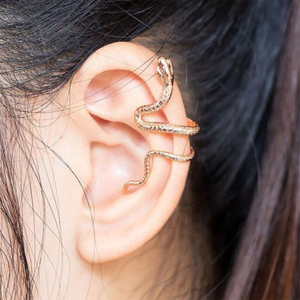 spiral-snake-gold-color-earcuff-earrings