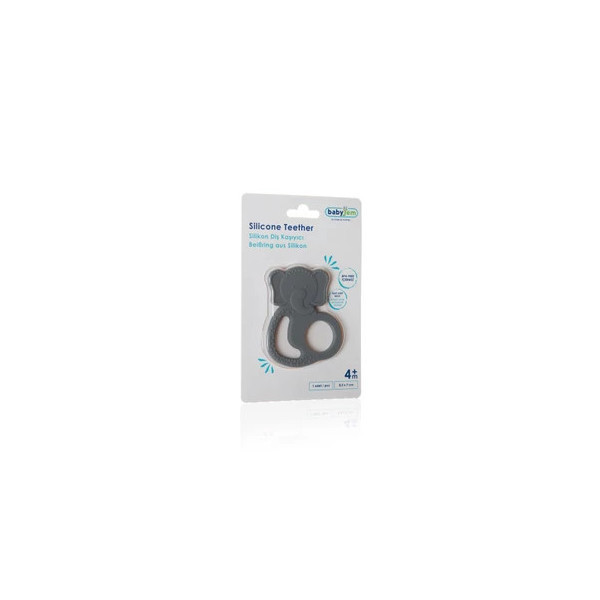 babyjem-silicone-elephant-teether-gray---bpa