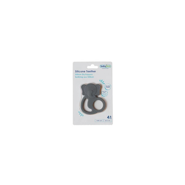 babyjem-silicone-elephant-teether-gray---bpa