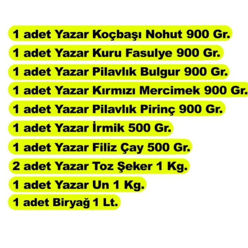 yazar-ramadan-package-10-pieces-95-kg